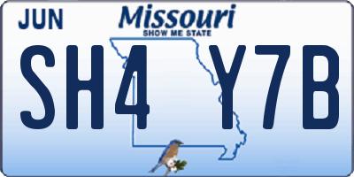 MO license plate SH4Y7B