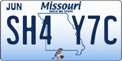 MO license plate SH4Y7C