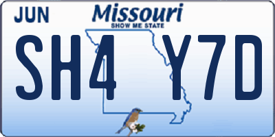 MO license plate SH4Y7D