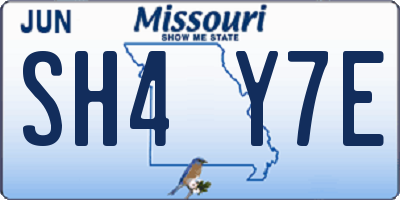 MO license plate SH4Y7E