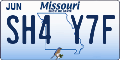 MO license plate SH4Y7F