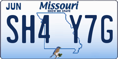 MO license plate SH4Y7G