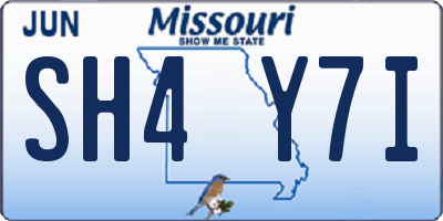 MO license plate SH4Y7I