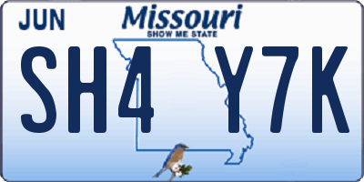 MO license plate SH4Y7K