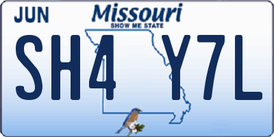 MO license plate SH4Y7L