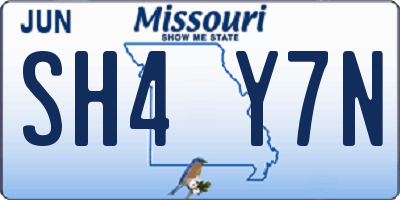 MO license plate SH4Y7N