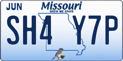 MO license plate SH4Y7P