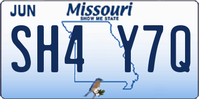 MO license plate SH4Y7Q