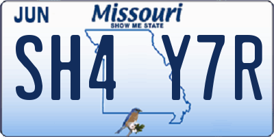 MO license plate SH4Y7R