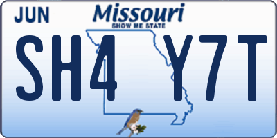 MO license plate SH4Y7T