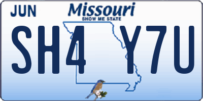 MO license plate SH4Y7U