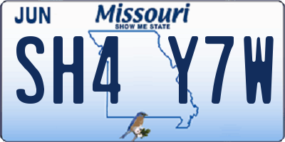 MO license plate SH4Y7W
