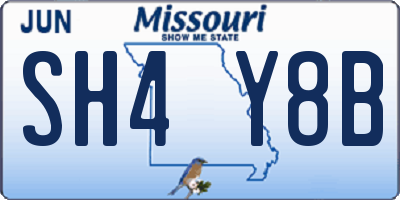 MO license plate SH4Y8B