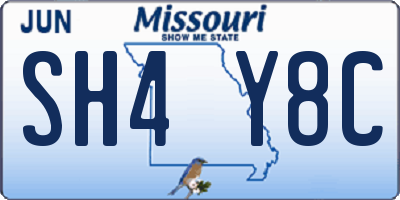 MO license plate SH4Y8C