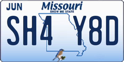 MO license plate SH4Y8D