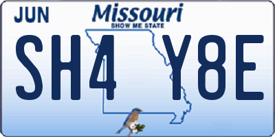 MO license plate SH4Y8E