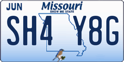 MO license plate SH4Y8G