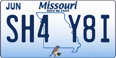 MO license plate SH4Y8I