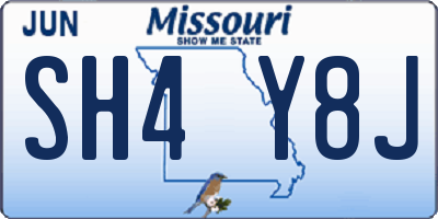 MO license plate SH4Y8J