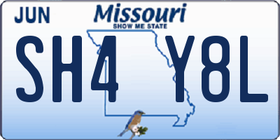 MO license plate SH4Y8L