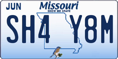 MO license plate SH4Y8M