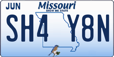 MO license plate SH4Y8N