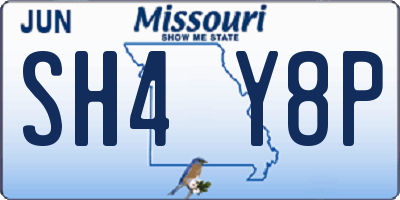 MO license plate SH4Y8P