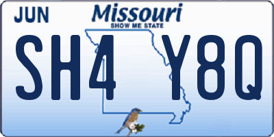 MO license plate SH4Y8Q