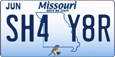 MO license plate SH4Y8R