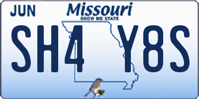 MO license plate SH4Y8S
