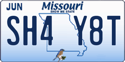 MO license plate SH4Y8T