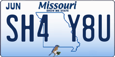 MO license plate SH4Y8U