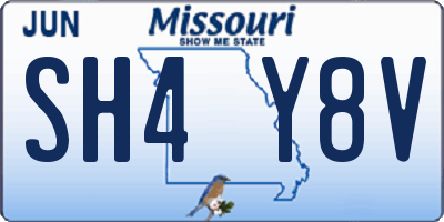 MO license plate SH4Y8V