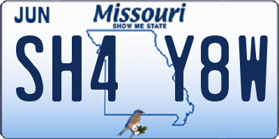 MO license plate SH4Y8W