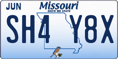 MO license plate SH4Y8X