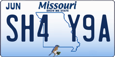 MO license plate SH4Y9A