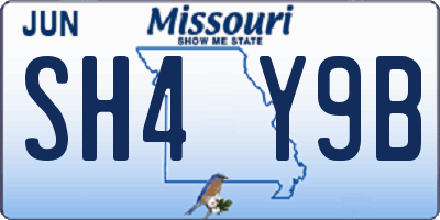 MO license plate SH4Y9B