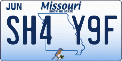 MO license plate SH4Y9F