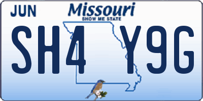 MO license plate SH4Y9G