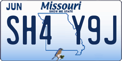 MO license plate SH4Y9J