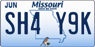 MO license plate SH4Y9K