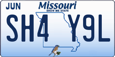 MO license plate SH4Y9L