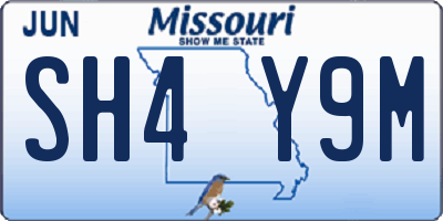 MO license plate SH4Y9M