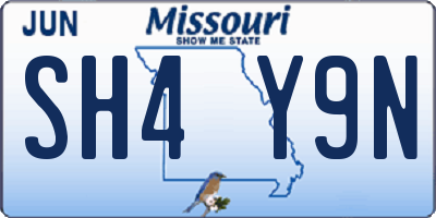 MO license plate SH4Y9N