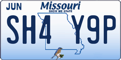 MO license plate SH4Y9P