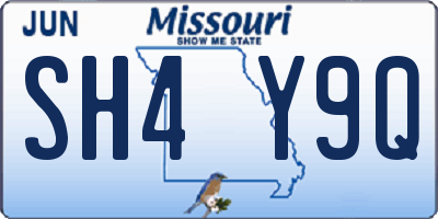 MO license plate SH4Y9Q