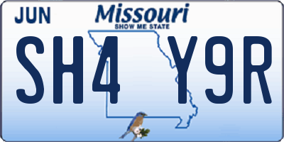 MO license plate SH4Y9R