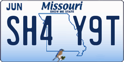 MO license plate SH4Y9T