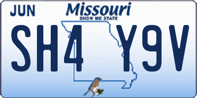 MO license plate SH4Y9V