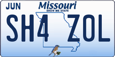MO license plate SH4Z0L